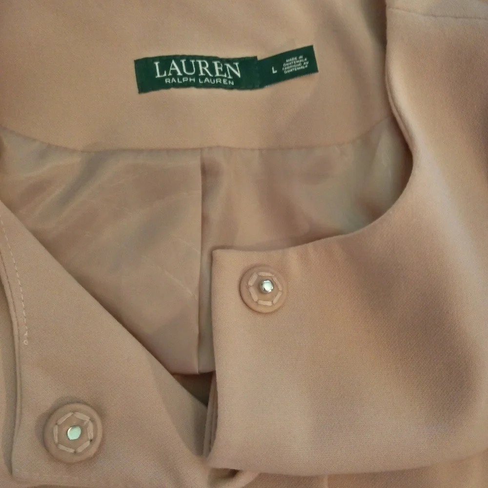 LAUREN RALPH LAUREN Light Pink Overcoat Sz L
